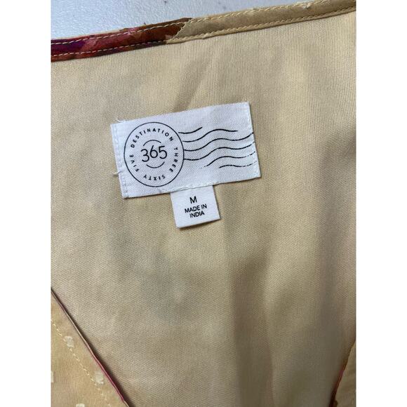 QVC Destination 365 Regular Floral Clip Dot Chiffon Maxi Dress NWOT Sz M Banana - Picture 5 of 8